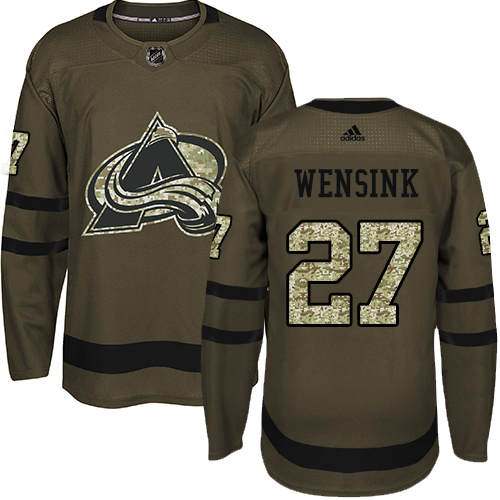 Adidas Avalanche #27 John Wensink Green Salute to Service Stitched NHL Jersey